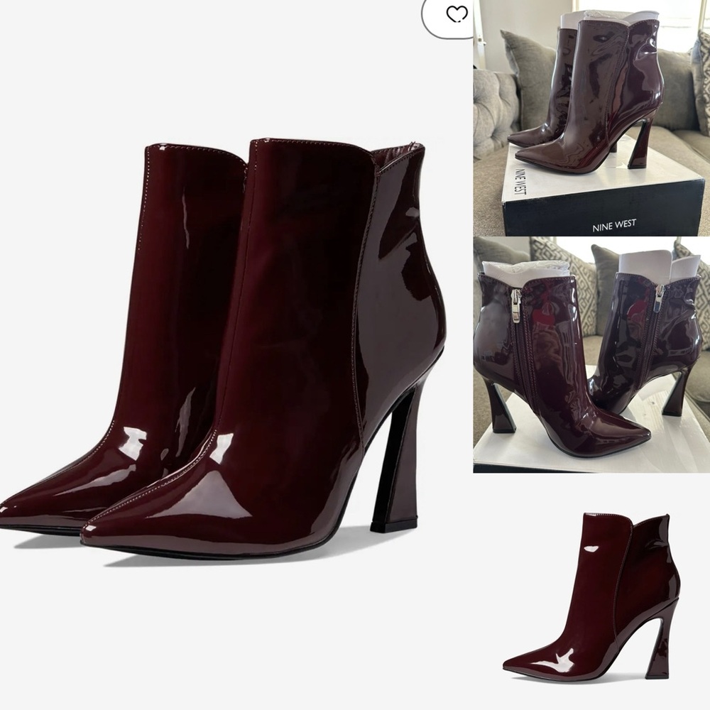 Nine West Torrie 3 Ankle Boot Fresh Red Patent Size 6